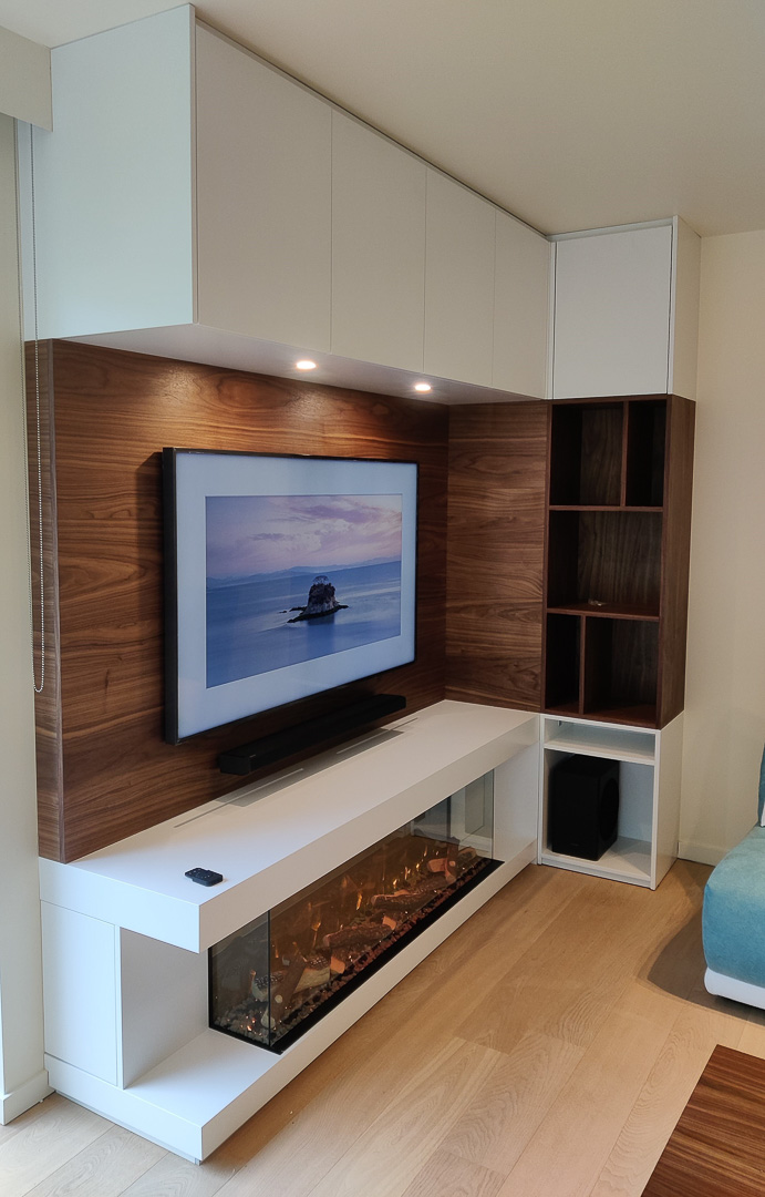 WoodCreation Meuble sur mesure Bibliothèque Meuble TV Salon et salle à manger